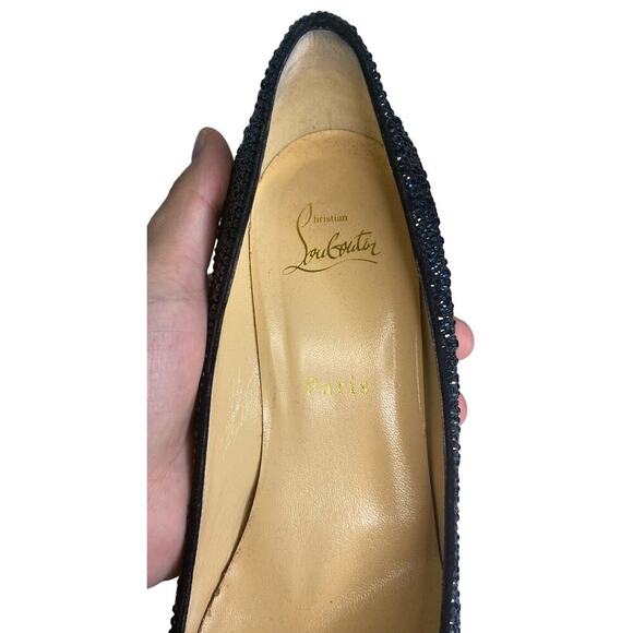 Christian Louboutin Kate 70 mm Black Crystal Embellished Pumps - IT38.5 - Picture 12 of 14
